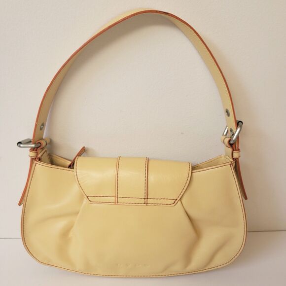 Hype Leather Yellow Red Seams Y2K Tote/Shoulder Purse - Picture 3 of 13
